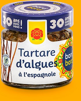 Tartare d'algues bio bord à bord poivron