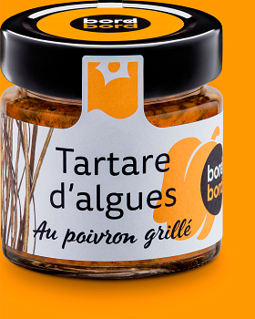 Tartare d'algues bio bord à bord poivron